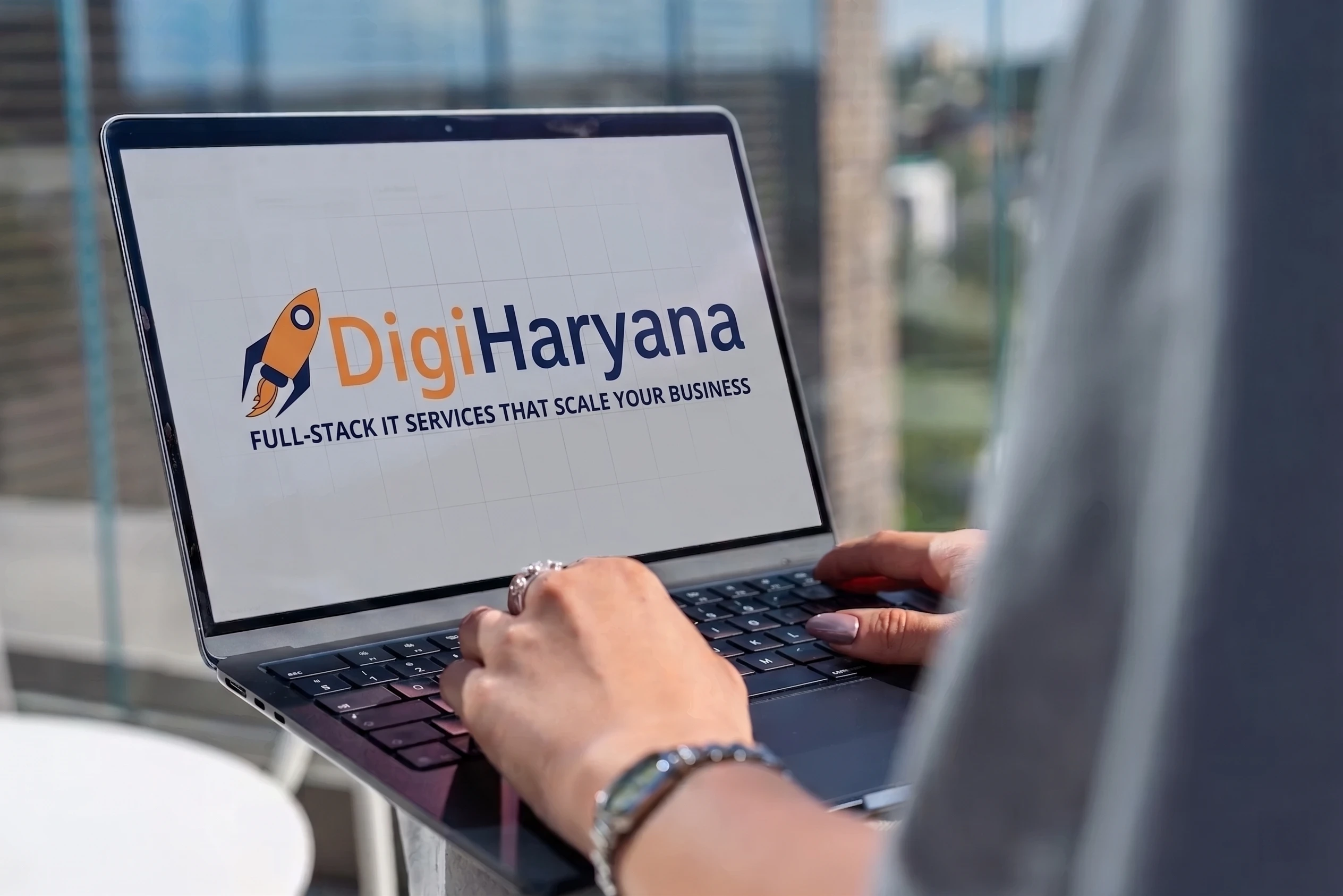 DigiHaryana Full-Stack IT Services Dashboard Illustration