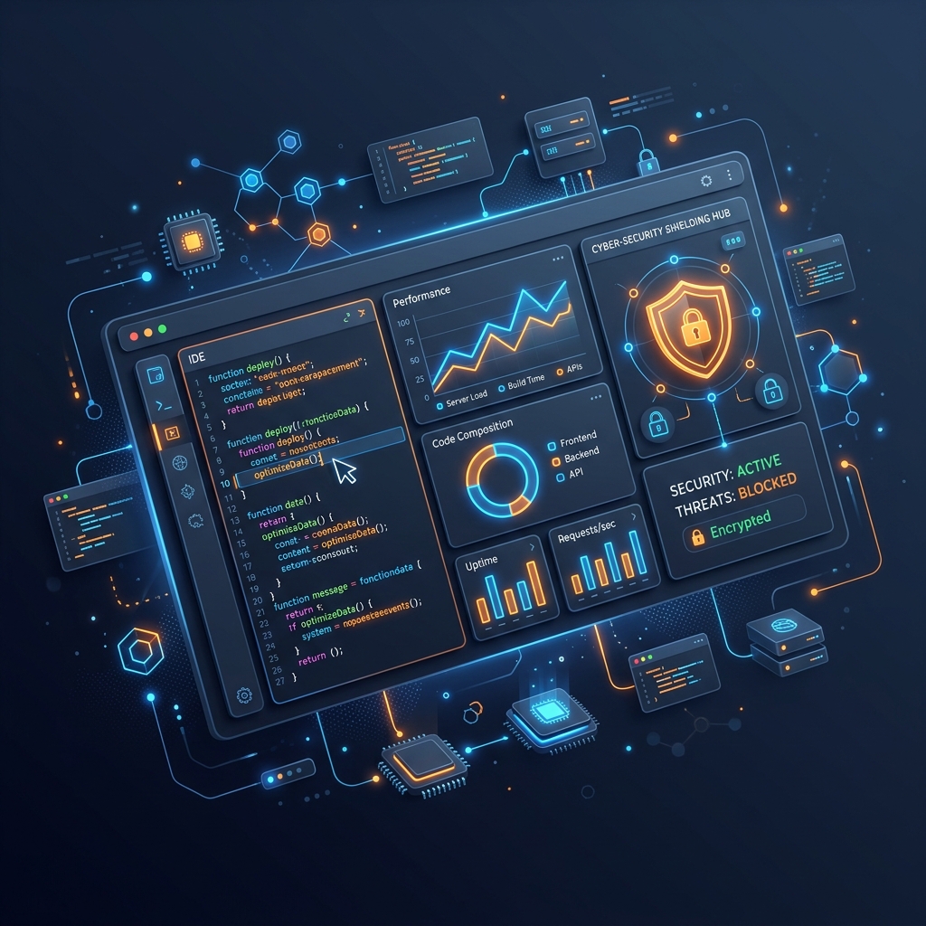 DigiHaryana Full-Stack IT Services Dashboard Illustration