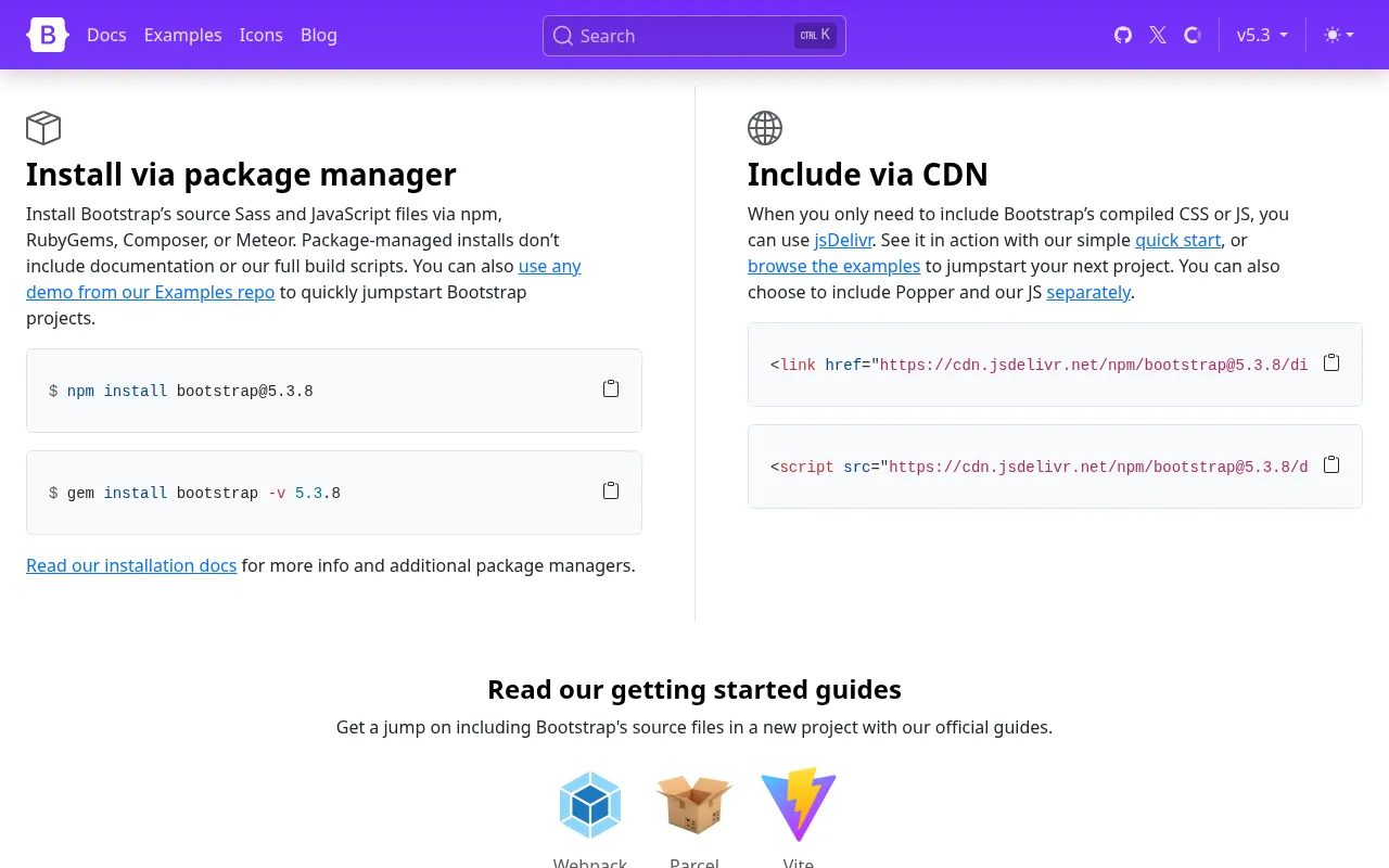 Bootstrap metrics — performance benchmarks and adoption stats