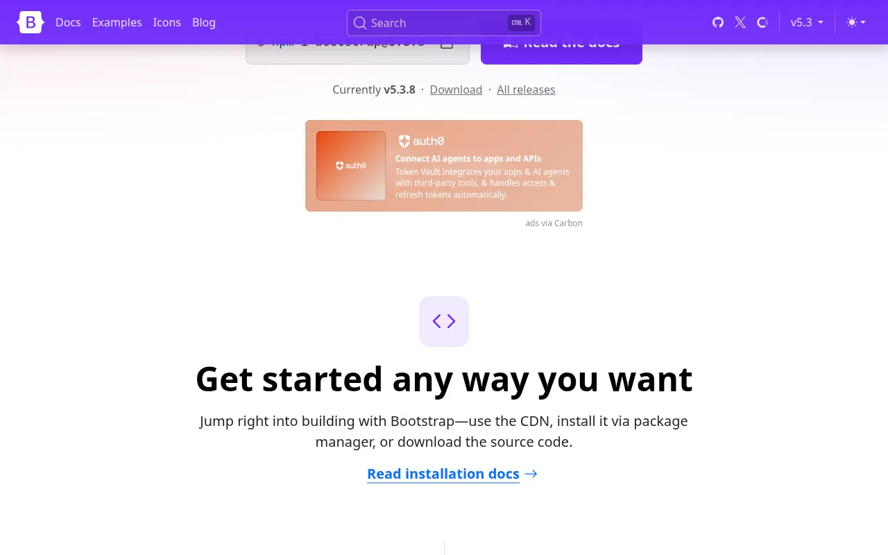 Bootstrap showcase — real-world application examples