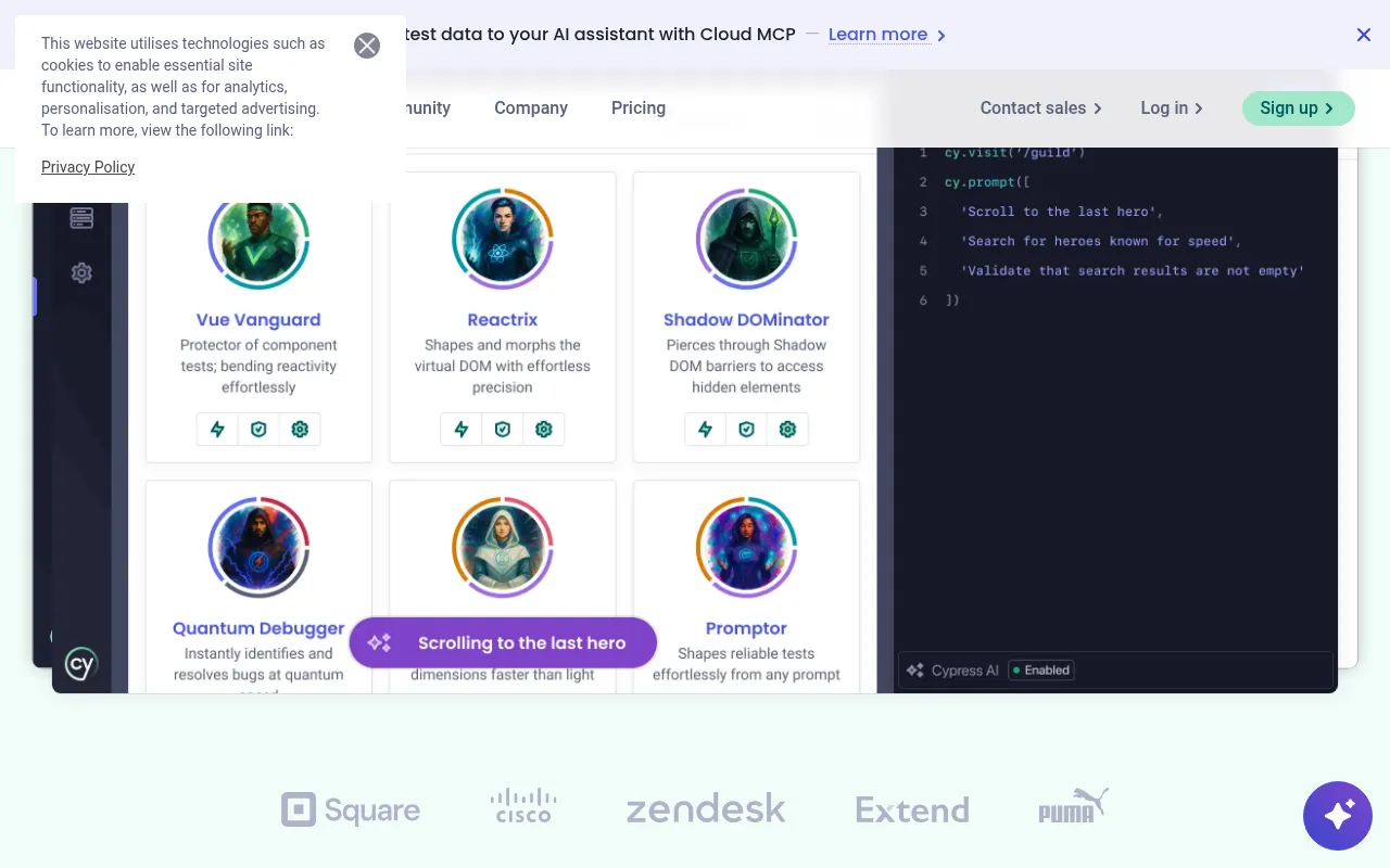 Cypress showcase — real-world application examples
