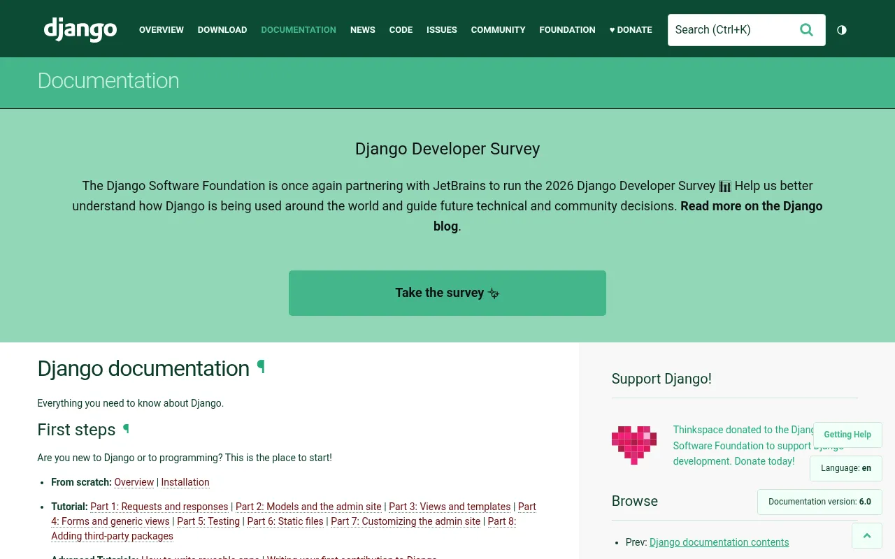 Django code editor — example syntax and code structure