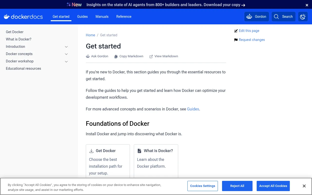 Docker code editor — example syntax and code structure