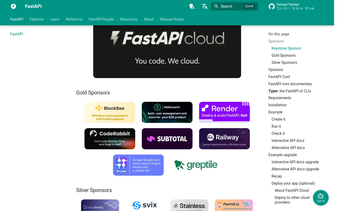 FastAPI metrics — performance benchmarks and adoption stats