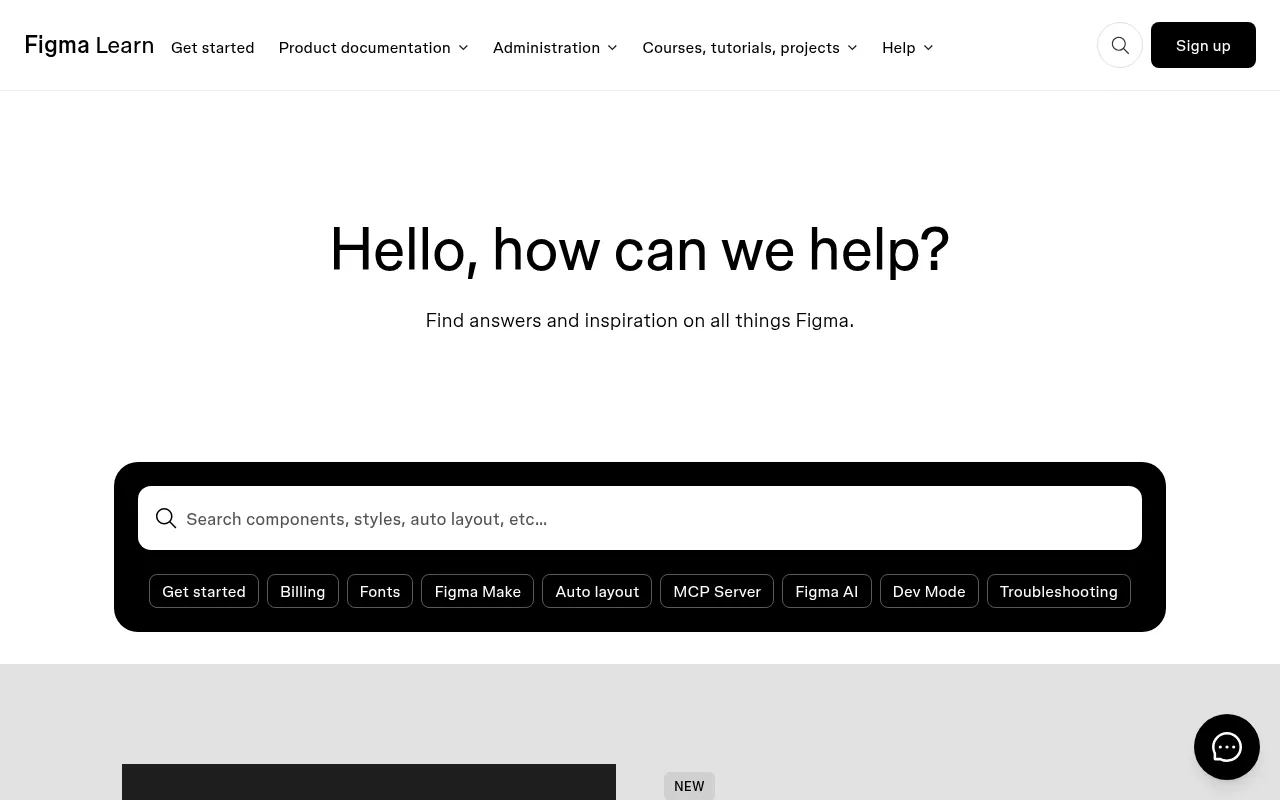 Figma code editor — example syntax and code structure