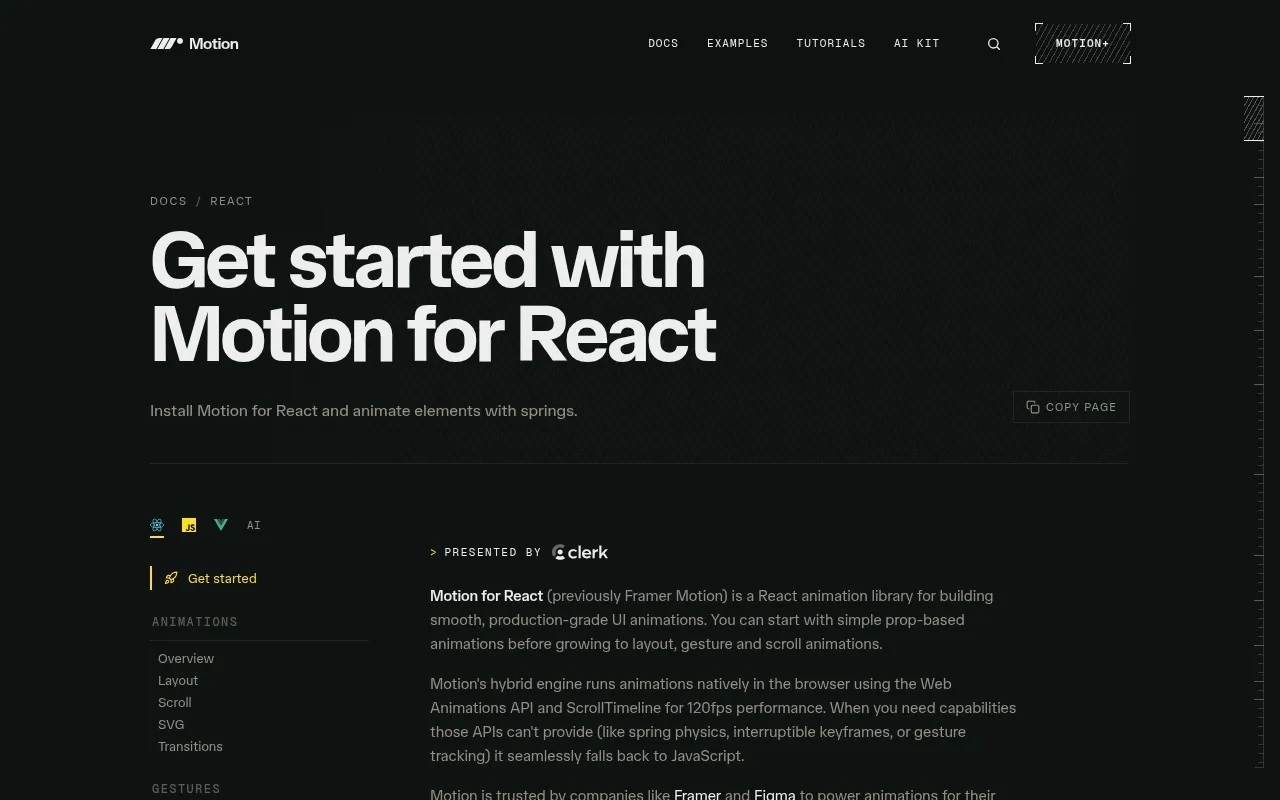 Framer Motion code editor — example syntax and code structure