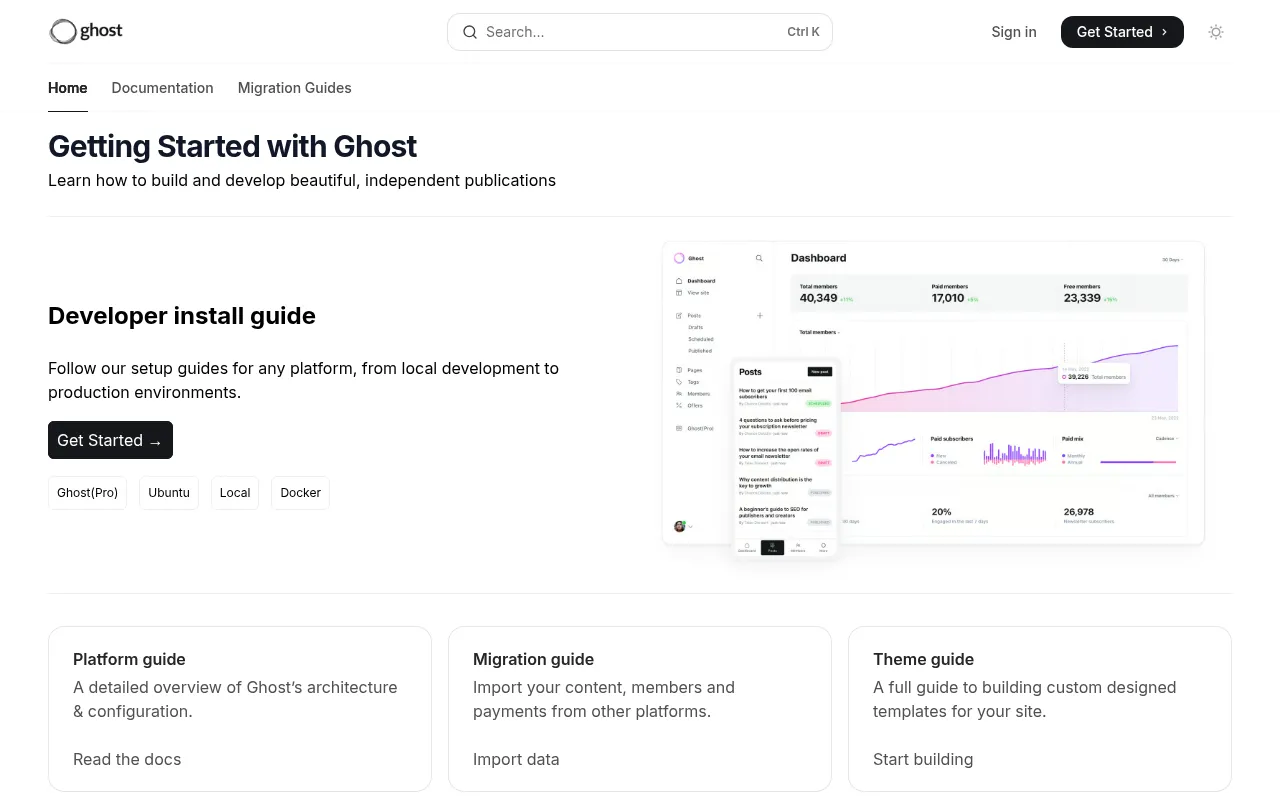 Ghost code editor — example syntax and code structure