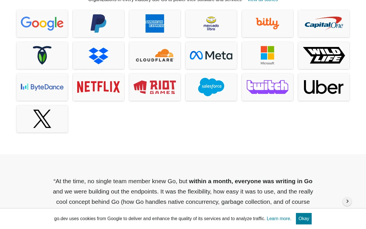 Go showcase — real-world application examples