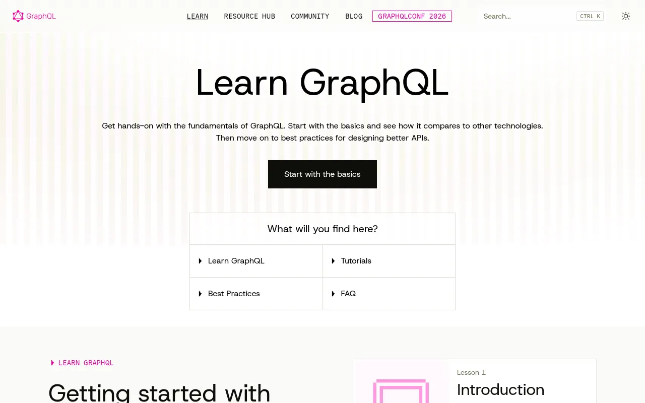 GraphQL code editor — example syntax and code structure