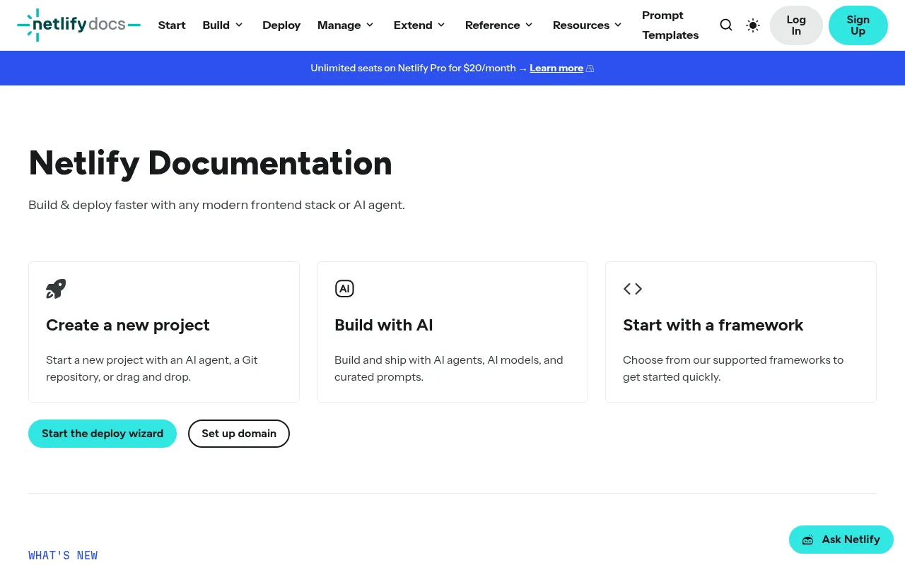 Netlify code editor — example syntax and code structure
