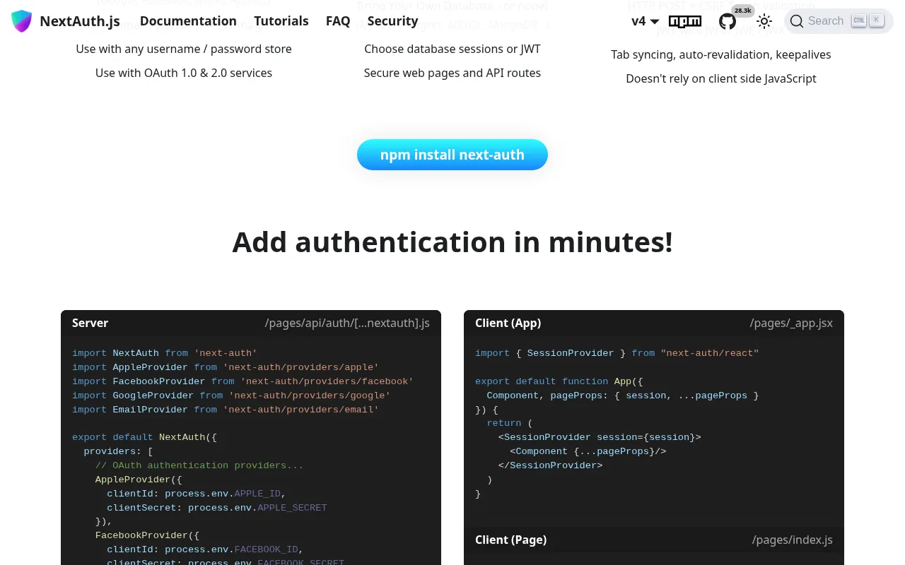 Auth.js (NextAuth) metrics — performance benchmarks and adoption stats
