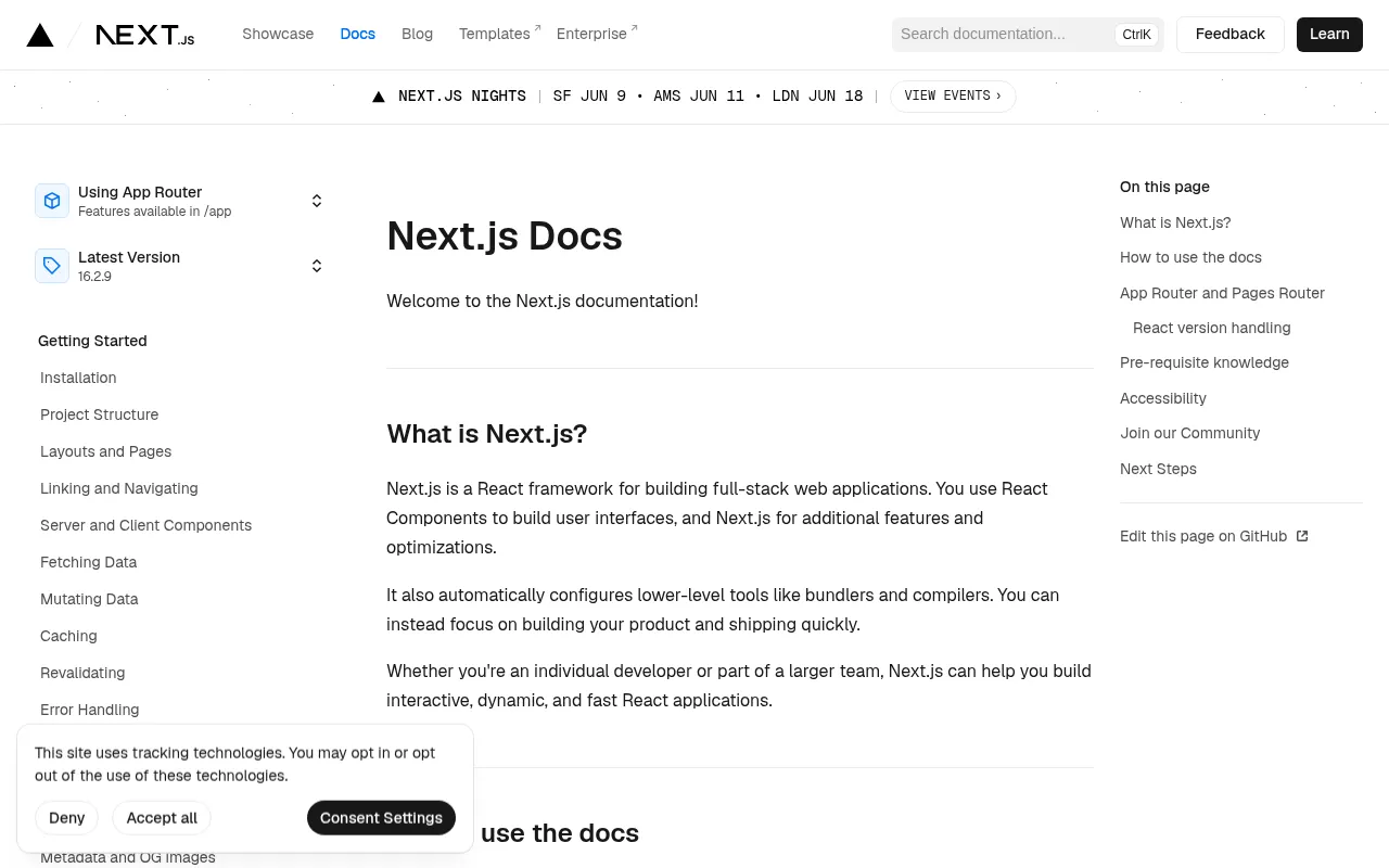 Next.js code editor — example syntax and code structure
