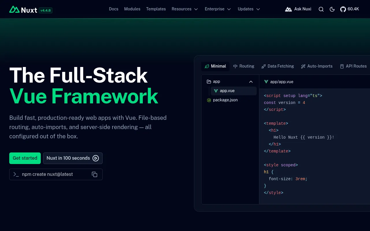 Nuxt.js architecture — system design and component overview