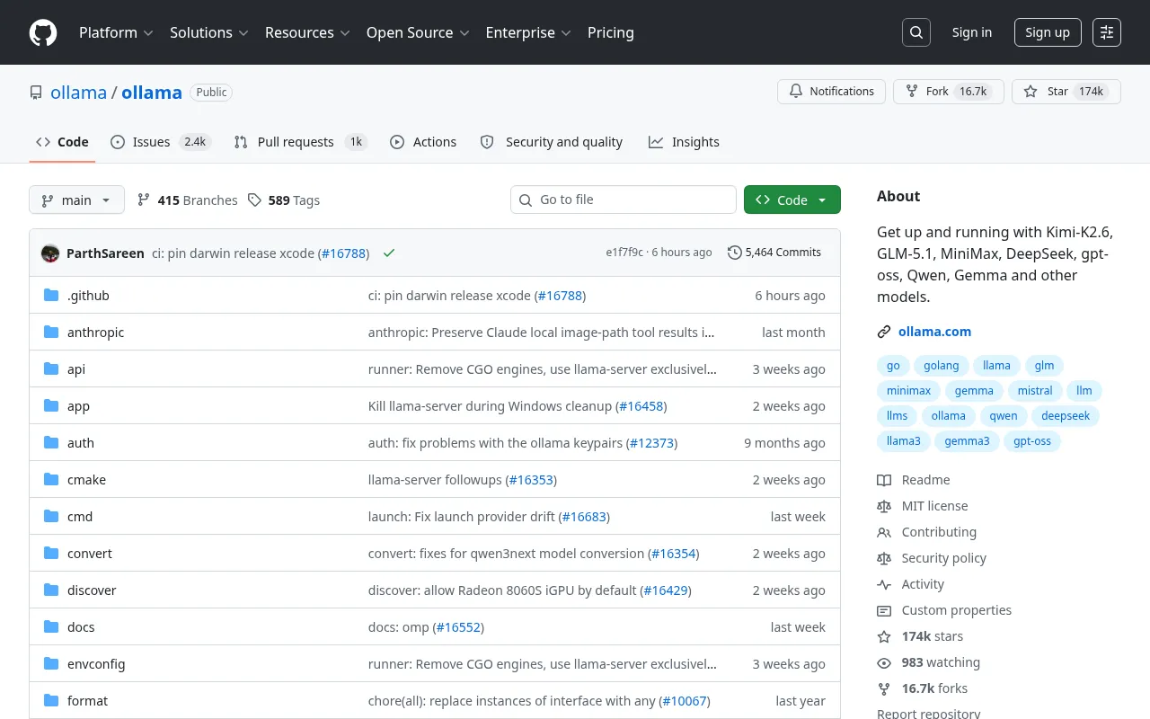 Ollama code editor — example syntax and code structure