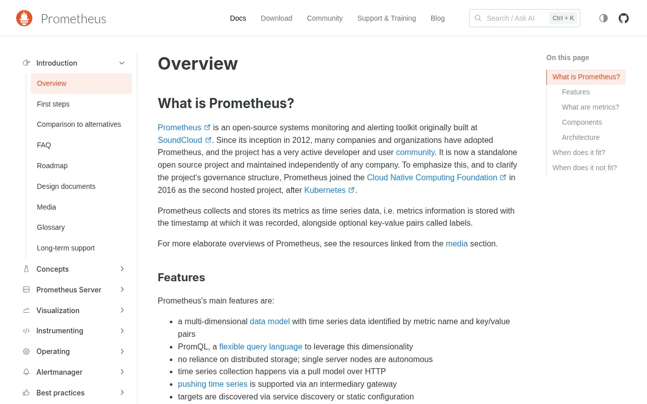 Prometheus code editor — example syntax and code structure