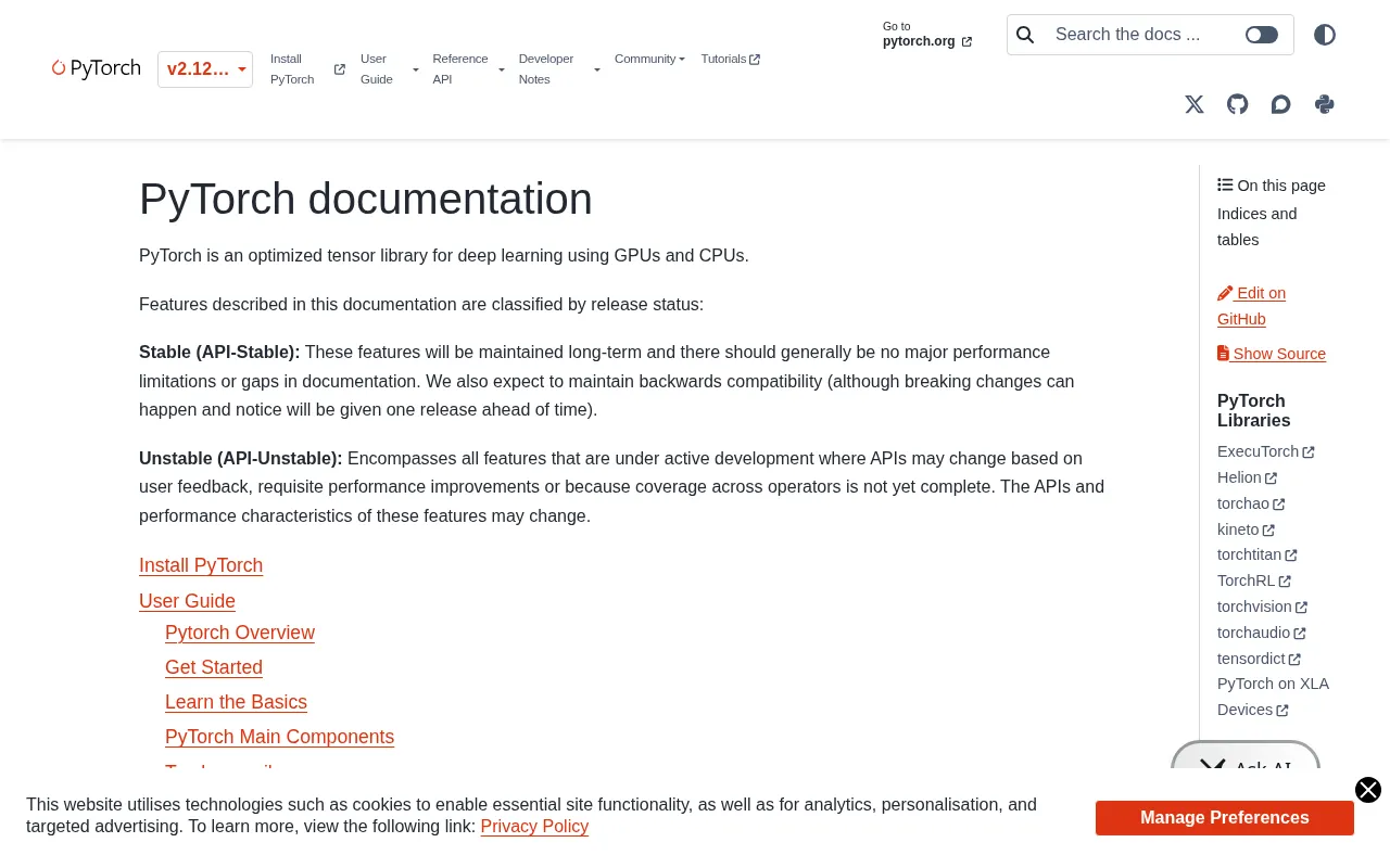 PyTorch code editor — example syntax and code structure