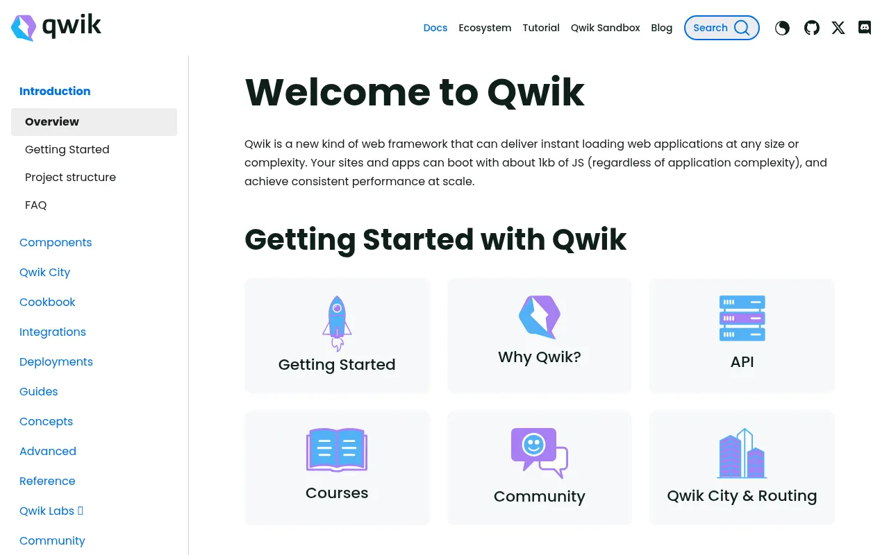Qwik code editor — example syntax and code structure