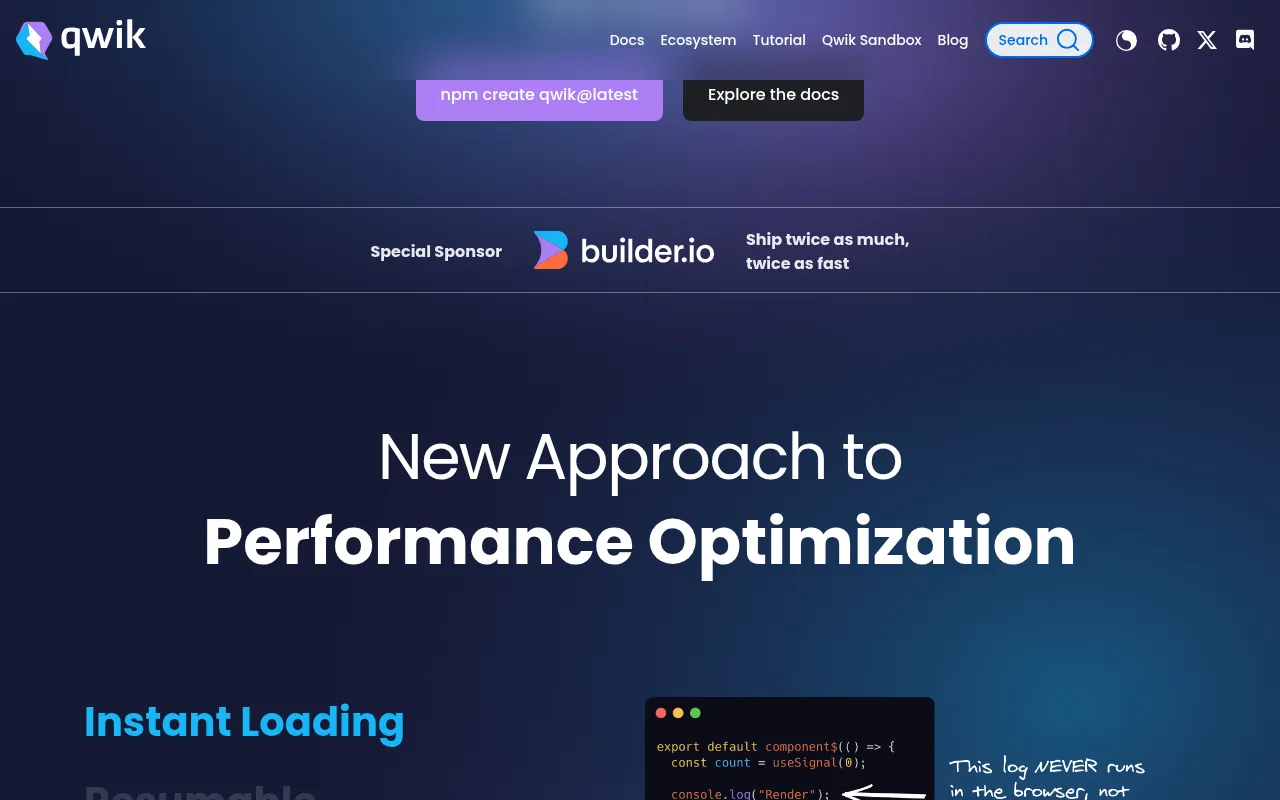 Qwik showcase — real-world application examples