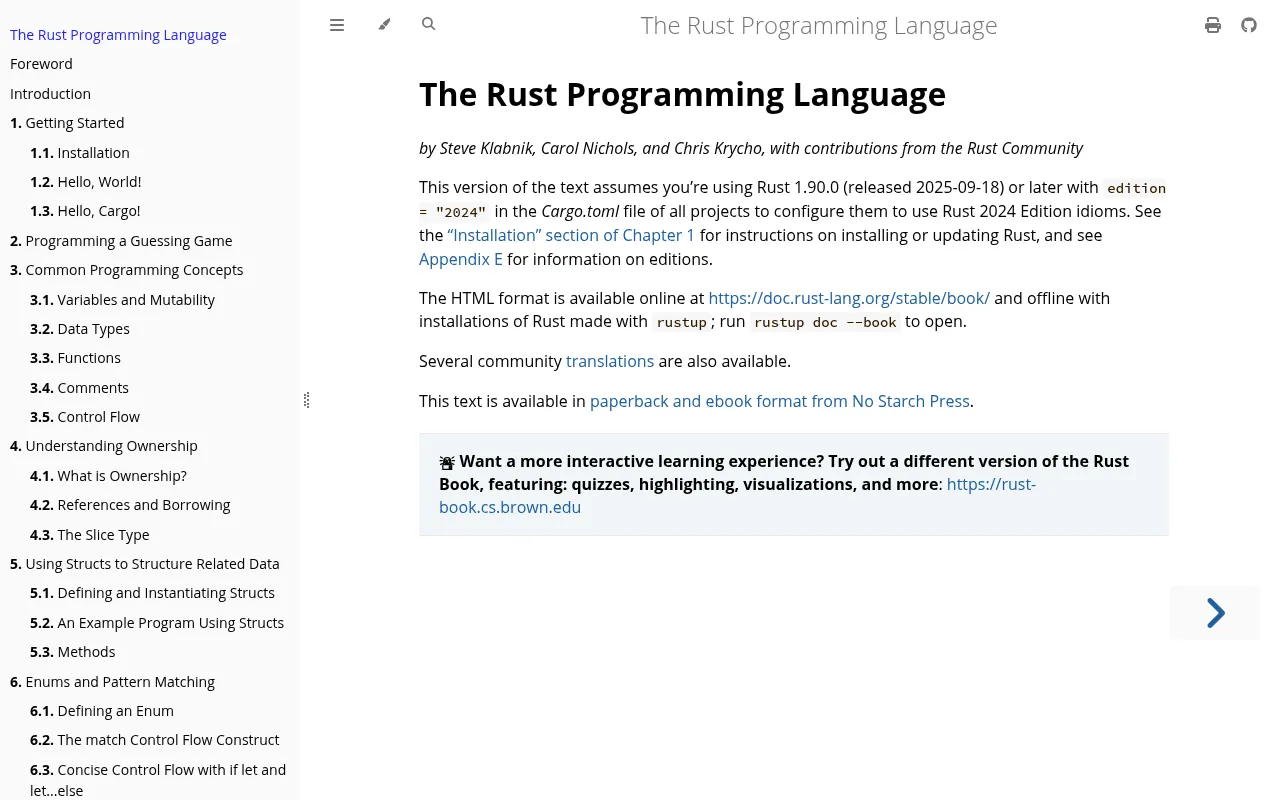 Rust code editor — example syntax and code structure