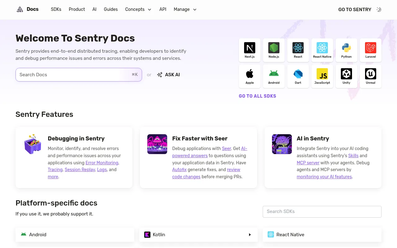 Sentry code editor — example syntax and code structure