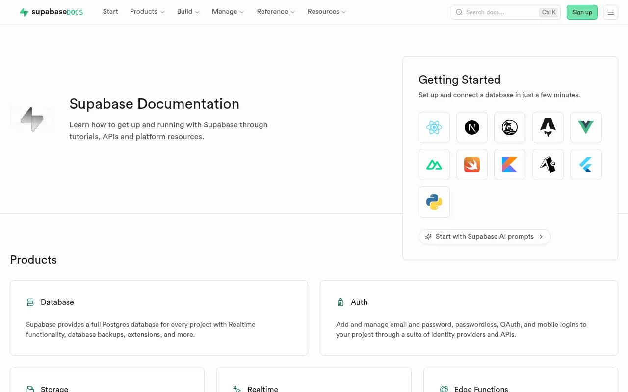 Supabase code editor — example syntax and code structure