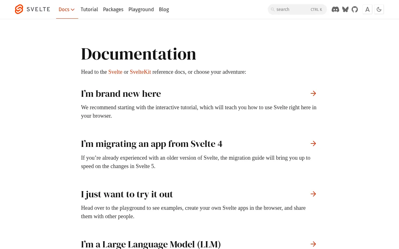 Svelte code editor — example syntax and code structure