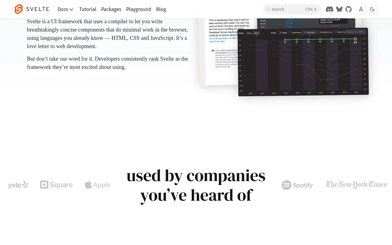 Svelte showcase — real-world application examples