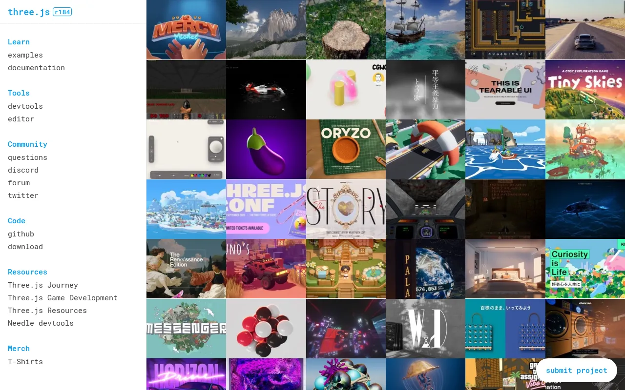 Three.js showcase — real-world application examples