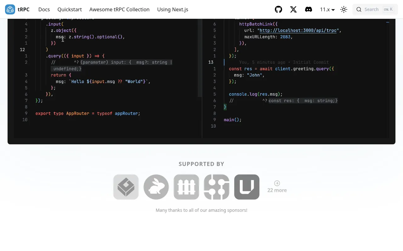 tRPC showcase — real-world application examples