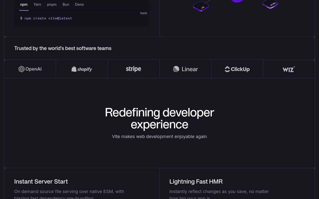 Vite showcase — real-world application examples