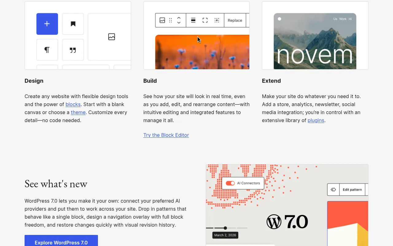 WordPress showcase — real-world application examples